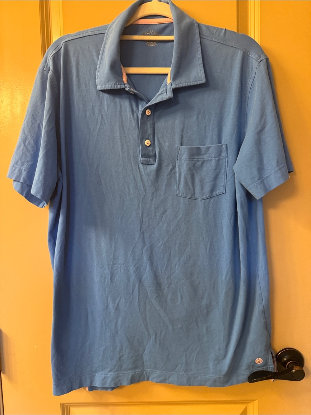 Lily Pulitzer Classic Men's Blue Polo Shirt with Pocket